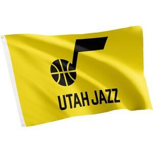 Utah Jazz NBA Garden Flag 3×5 Feet Yellow Black Team Logo, Outdoor Yard Banner